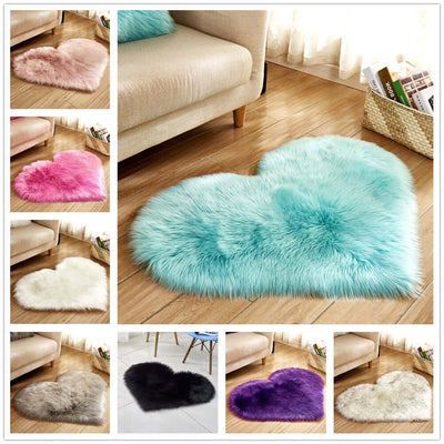 Heartfelt Plush Carpet Cozy Non-Slip Fluffy Rug for Home