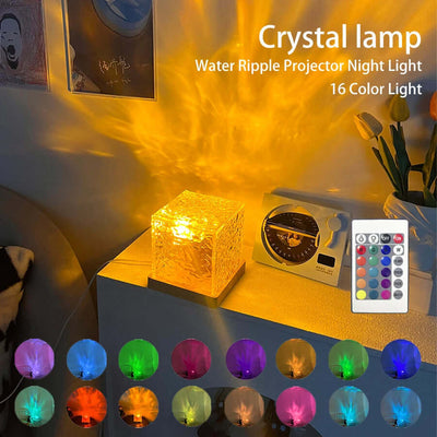 LED Water Ripple Projection Lamp RGB Dimmable Night Light